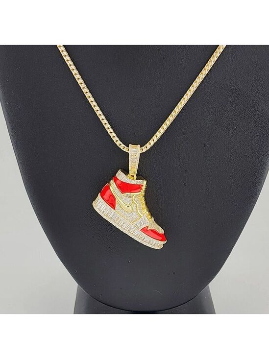 Other - Brand New Sterling Silver 925 Red Cz Sneaker Necklace